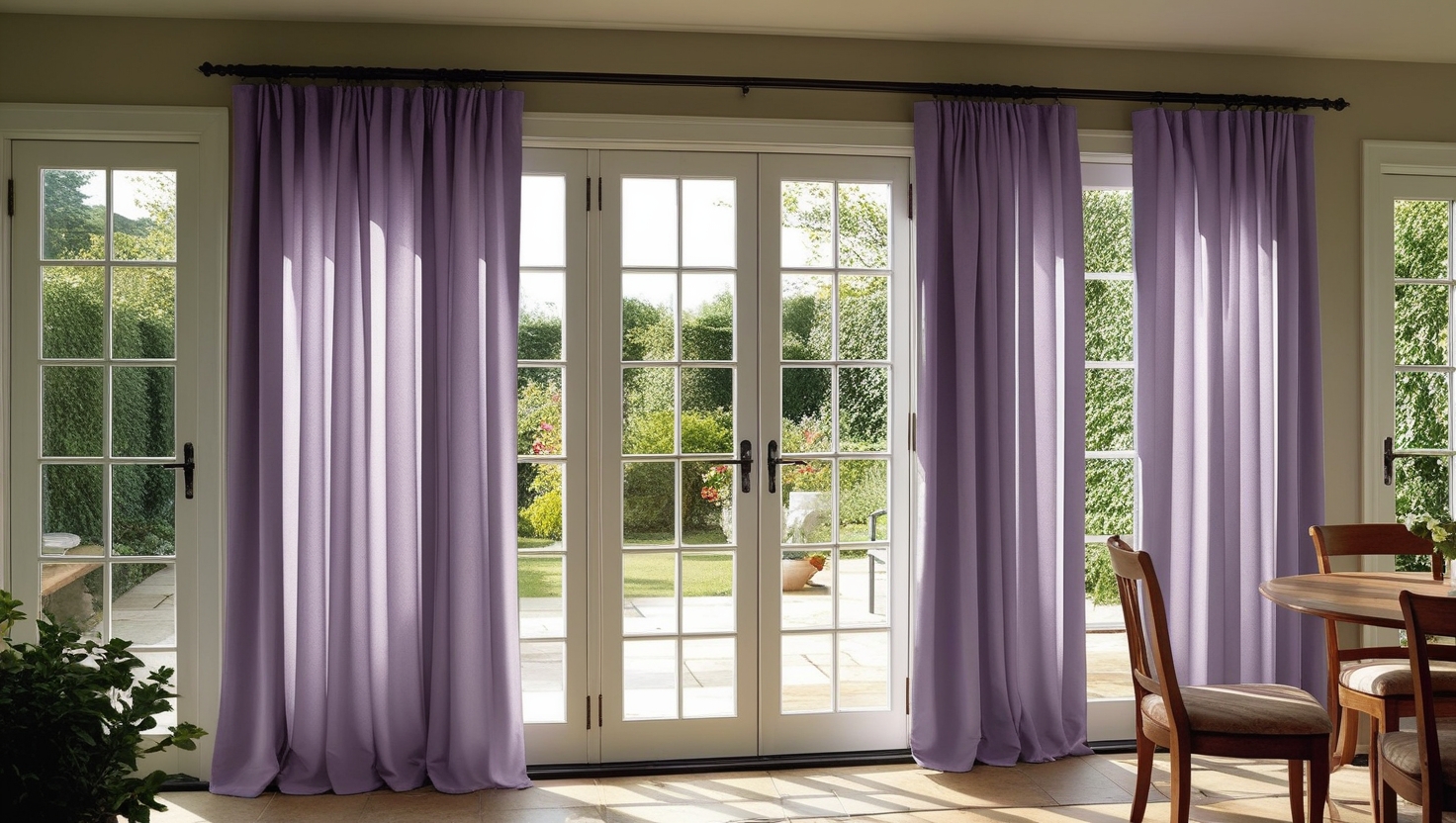 French door curtains
